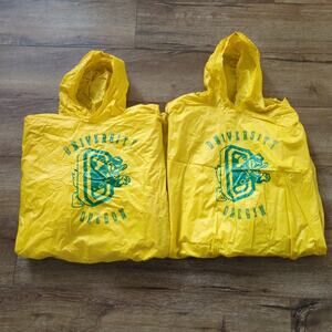 VTG University of Oregon Ducks Rain Poncho Mascot Portland Eugene Yellow Green